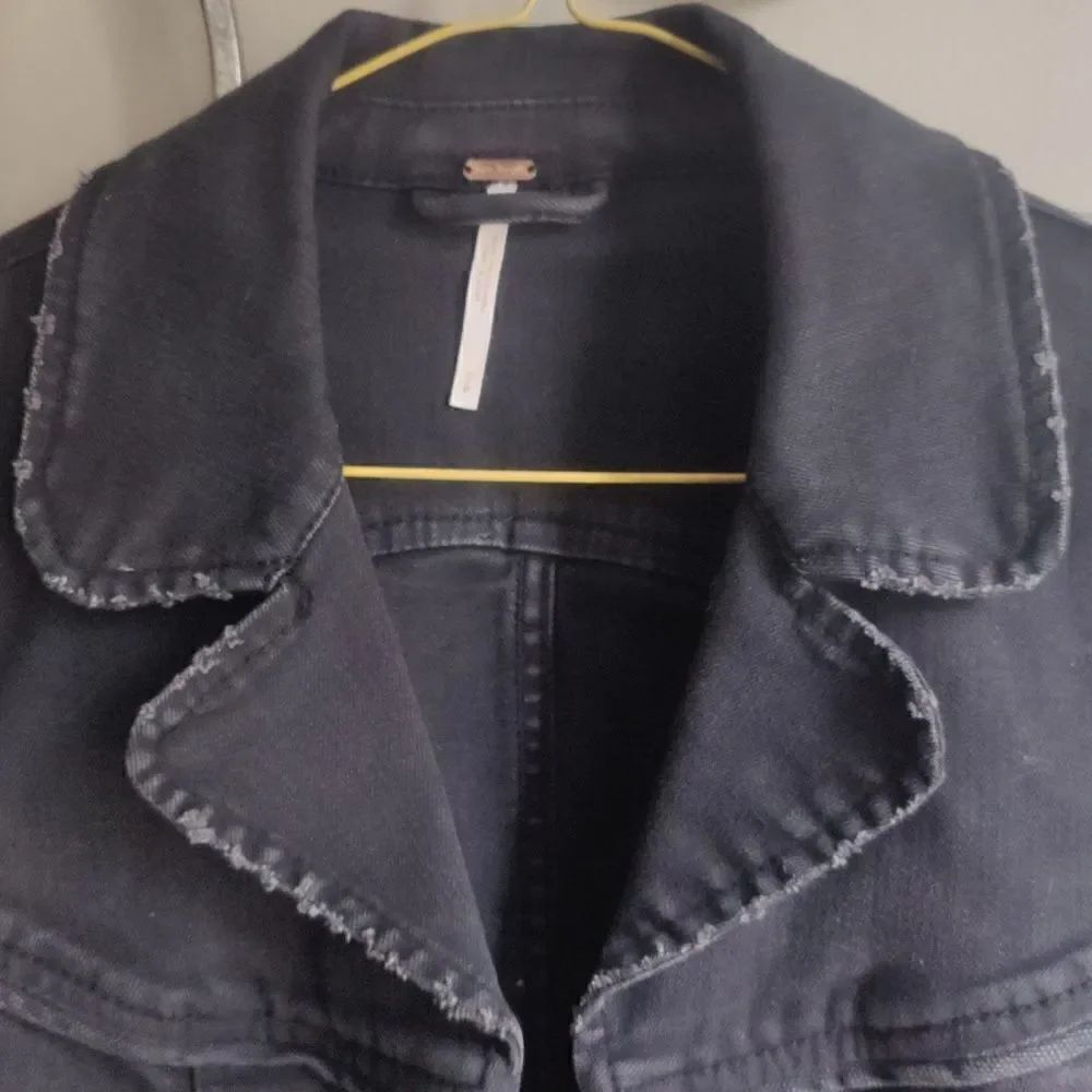 Free People charcoal denim jacket - Picture 6 of 9